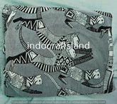 Gray Cat Print Velvet Fabric – Indian Cotton Velvet by Yard for Upholstery & Table Cloth